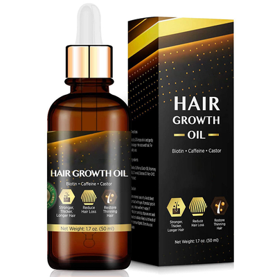 Private Labe Hair Growth Oil With Caffeine, Biotin For Stronger, Thicker, Longer