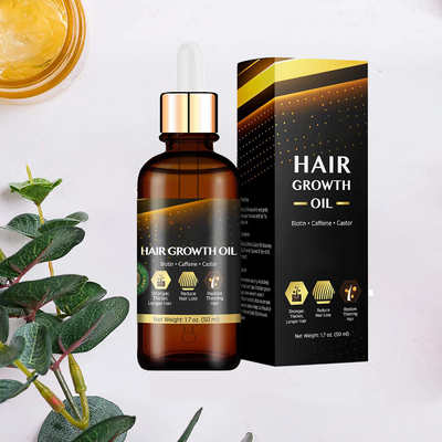 Private Labe Hair Growth Oil With Caffeine, Biotin For Stronger, Thicker, Longer